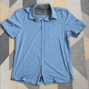 Men's Blue Short Sleeve button up
